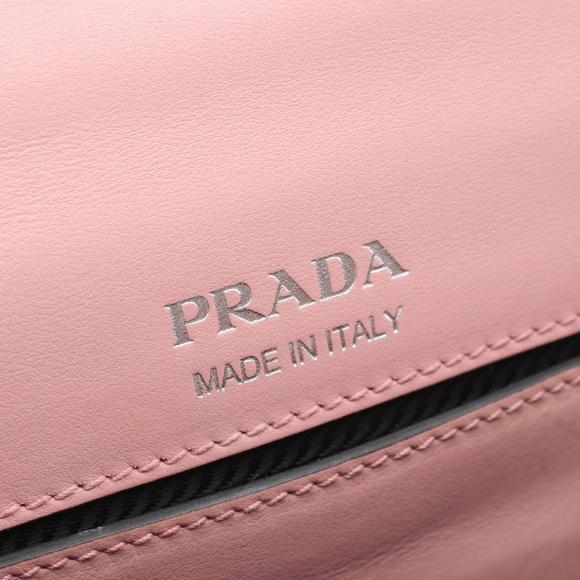 Prada City Calf Shoulder Bag Leather Pink Black - Picture 4 of 10